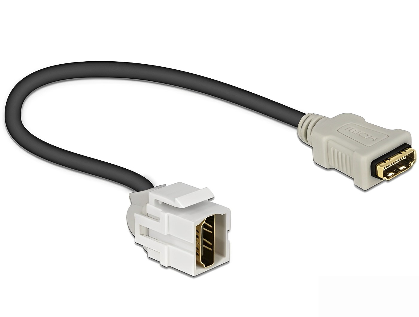 מתאם קיסטון HDMI 4K 250° על כבל 30 ס"מ נ/נ - delock.israel