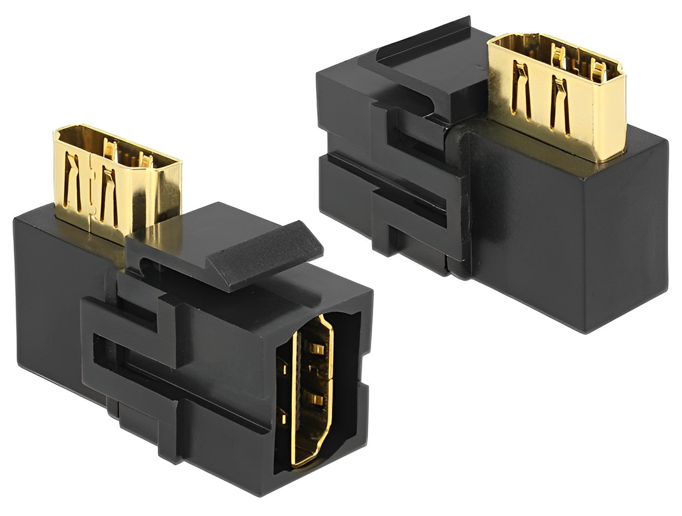 מתאם קיסטון HDMI נ/נ מכופף 90° - delock.israel