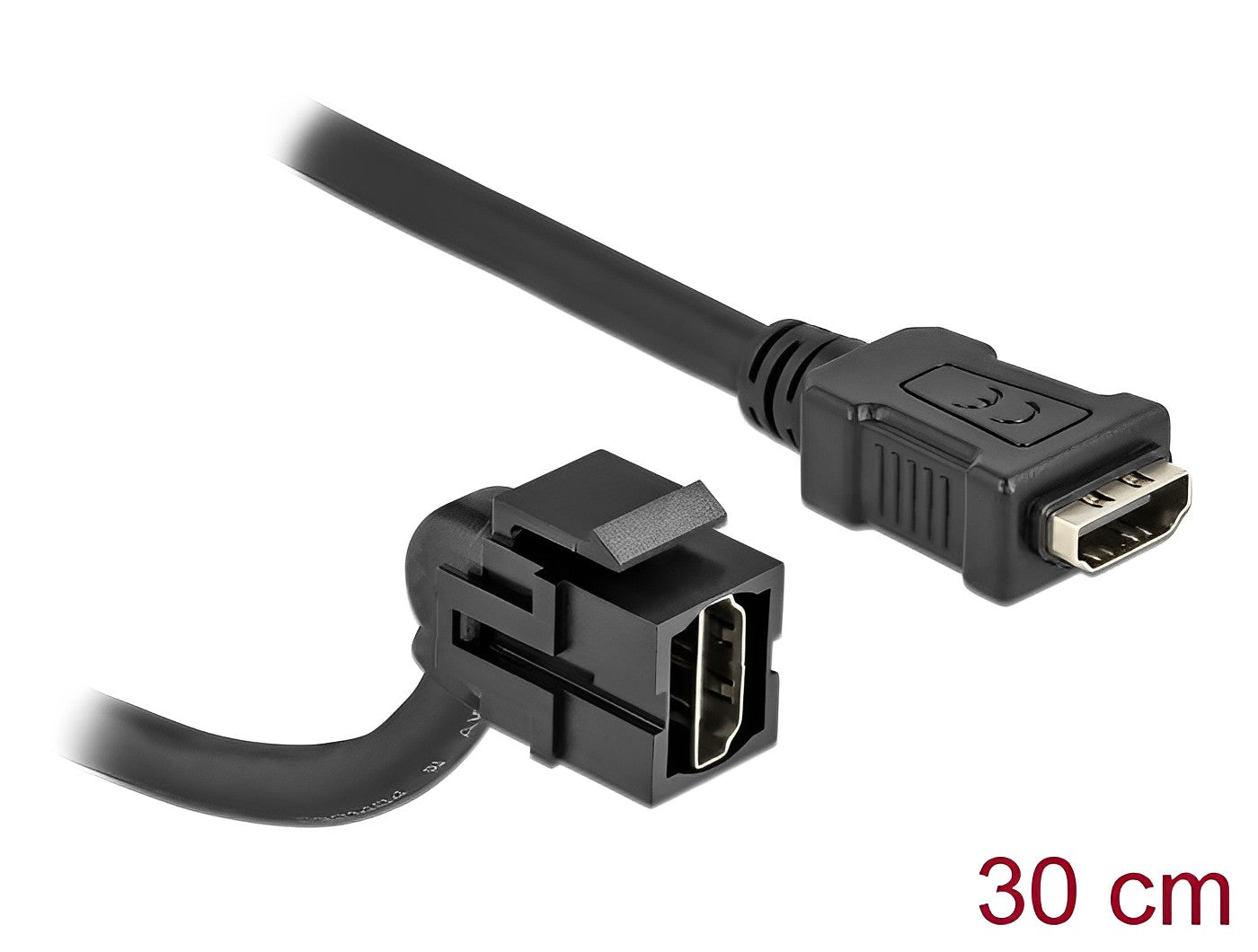 מתאם קיסטון HDMI 4K 110° על כבל 30 ס"מ נ/נ - delock.israel
