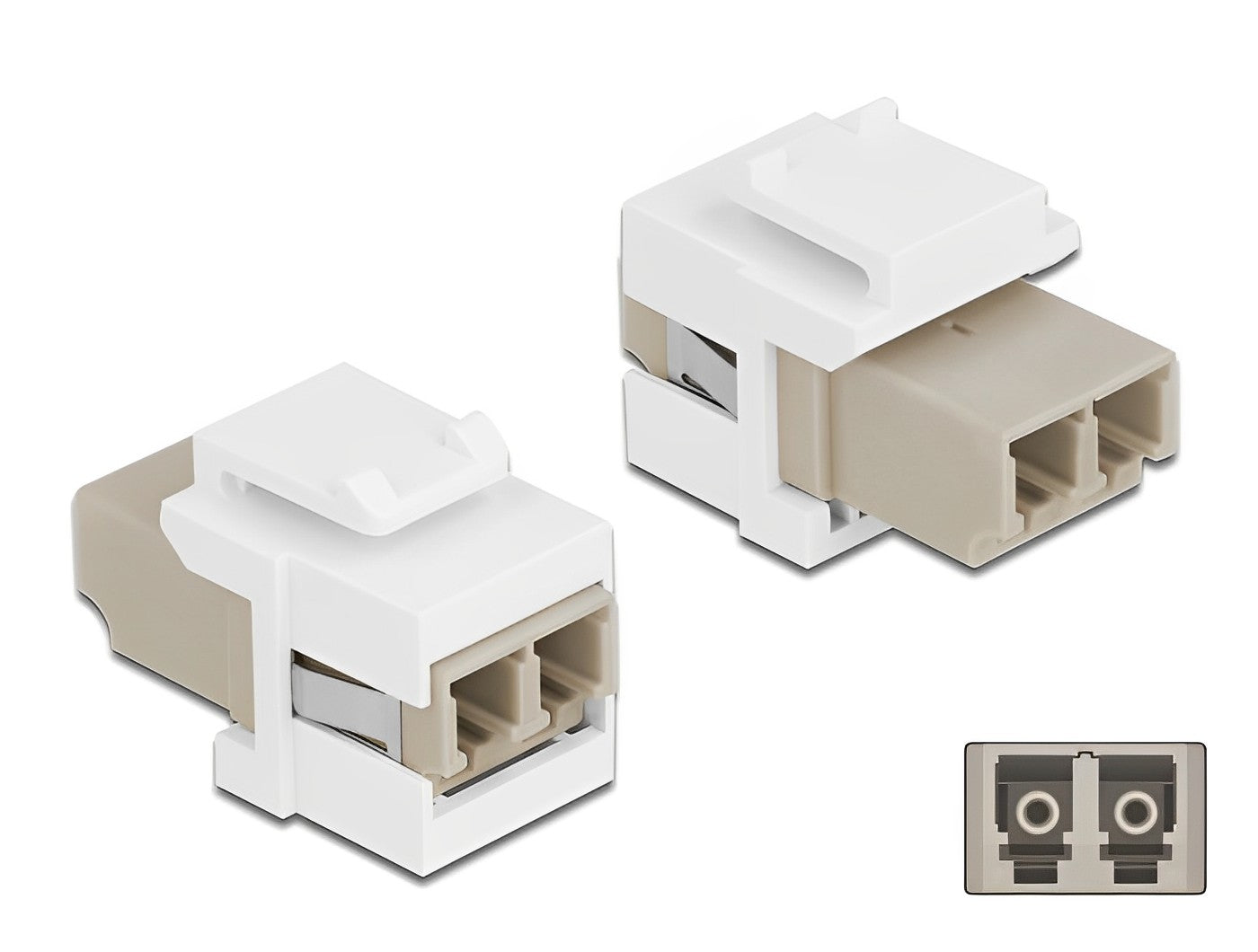 מתאם קיסטון אופטי מולטימוד LC Duplex נ/נ - delock.israel