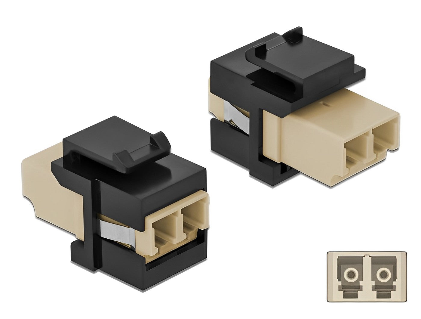 מתאם קיסטון אופטי מולטימוד LC Duplex נ/נ - delock.israel