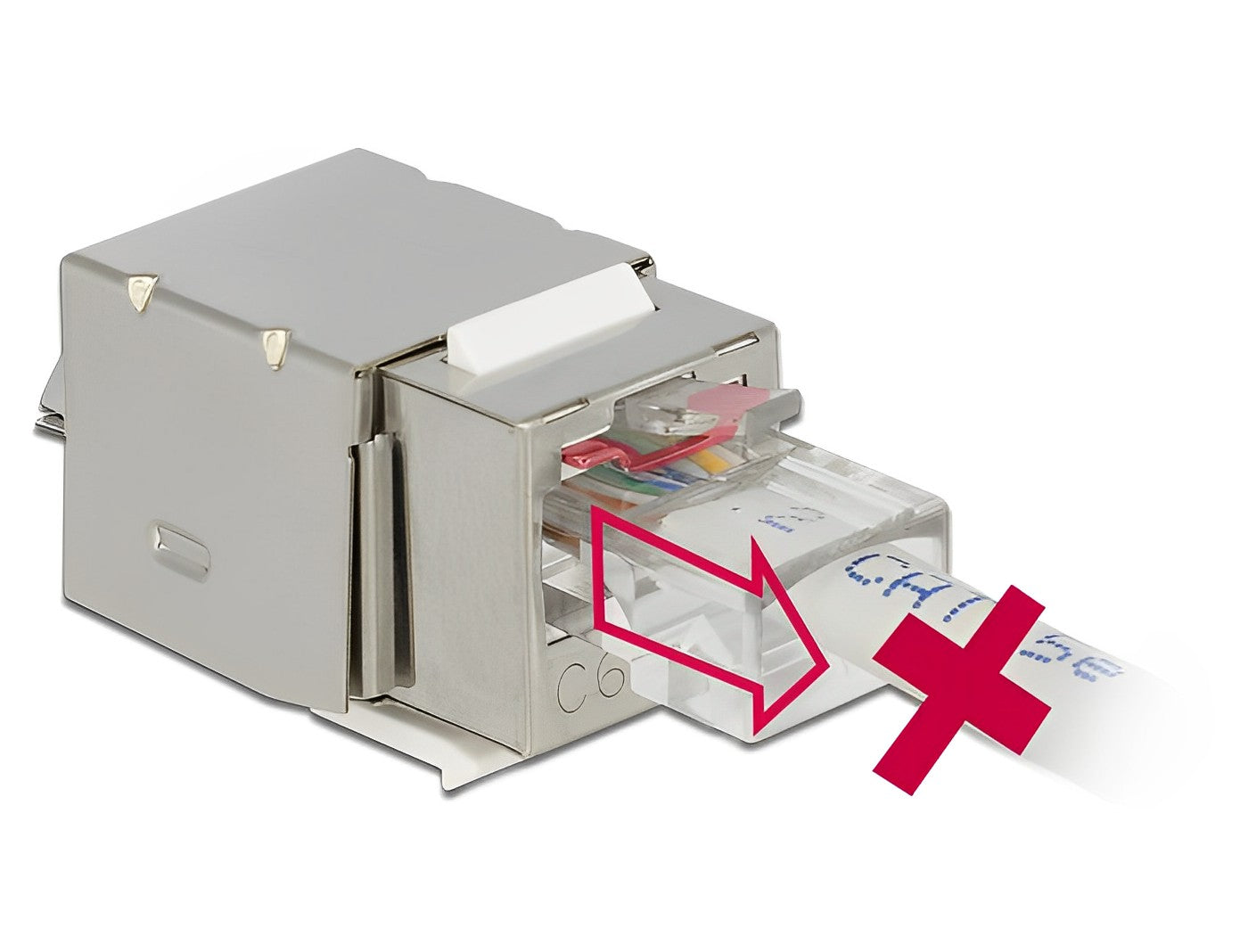 שקע קיסטון מאובטח RJ45 Cat.6 STP - delock.israel