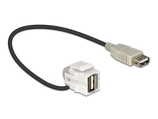 מתאם קיסטון USB-A 2.0 110° על כבל 30 ס"מ נ/נ - delock.israel