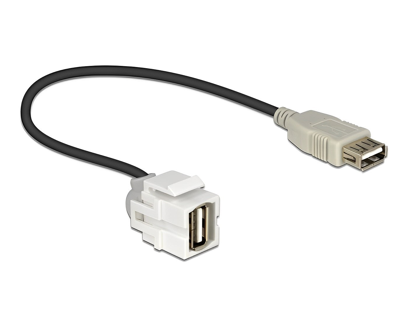מתאם קיסטון USB-A 2.0 250° על כבל 30 ס"מ נ/נ - delock.israel