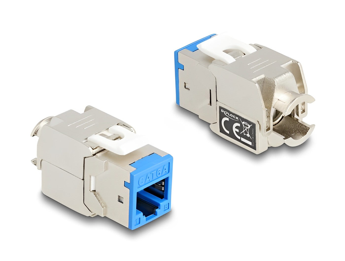 שקע קיסטון מסוכך RJ45 Cat.6A סט 8 יח בצבעים שונים - delock.israel