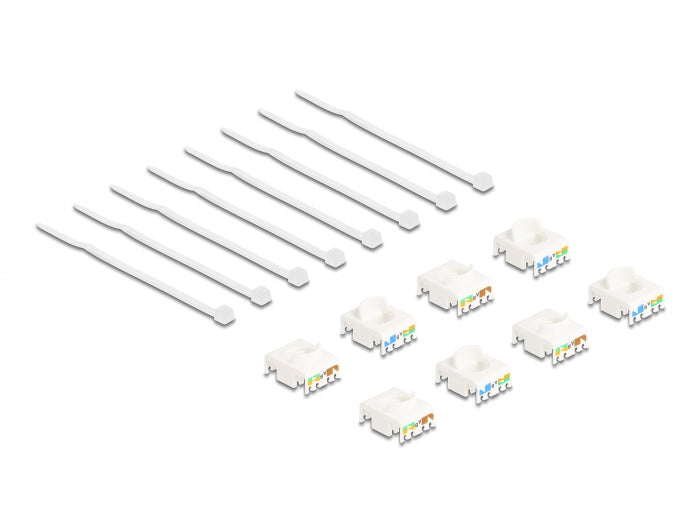 שקע קיסטון מסוכך RJ45 Cat.6A סט 8 יח בצבעים שונים - delock.israel