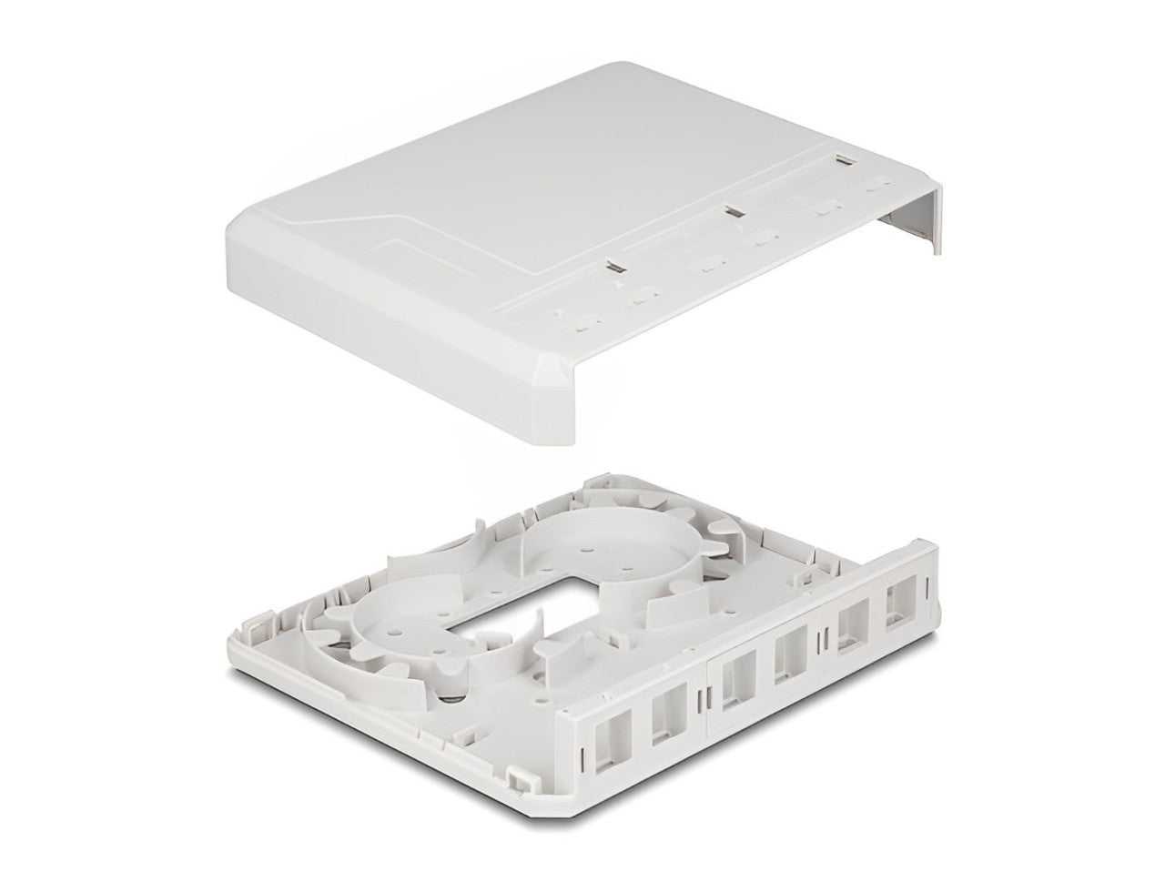 Delock Keystone Surface Mounted Box 6 Port for fiber optic and network white - delock.israel