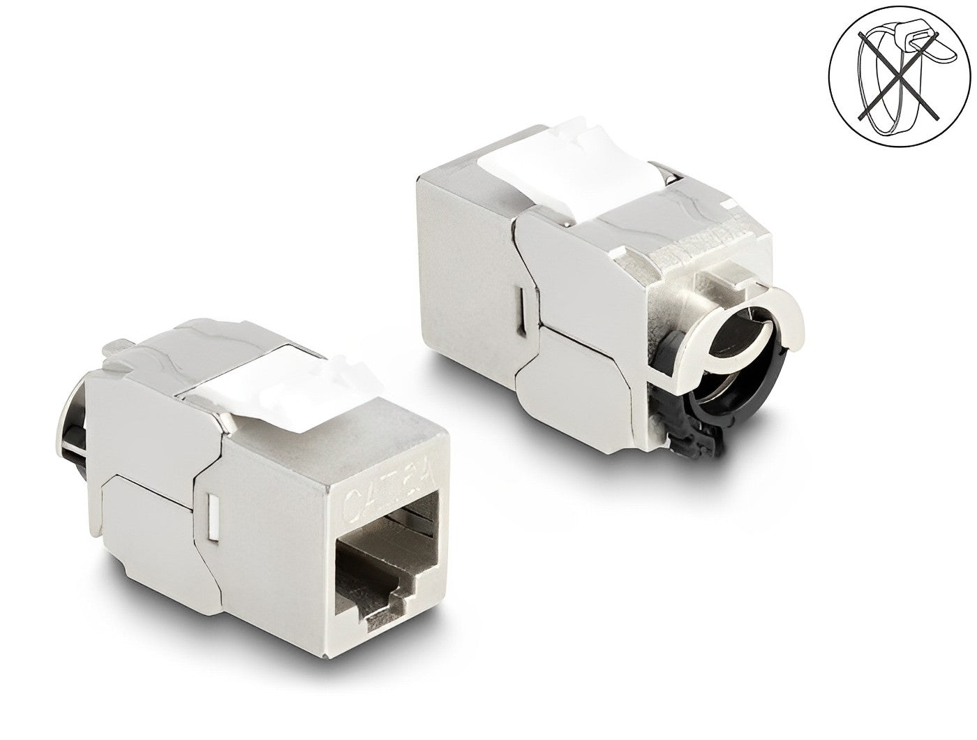 שקע קיסטון מסוכך RJ45 Cat.6A עם קליפס נעילה - delock.israel