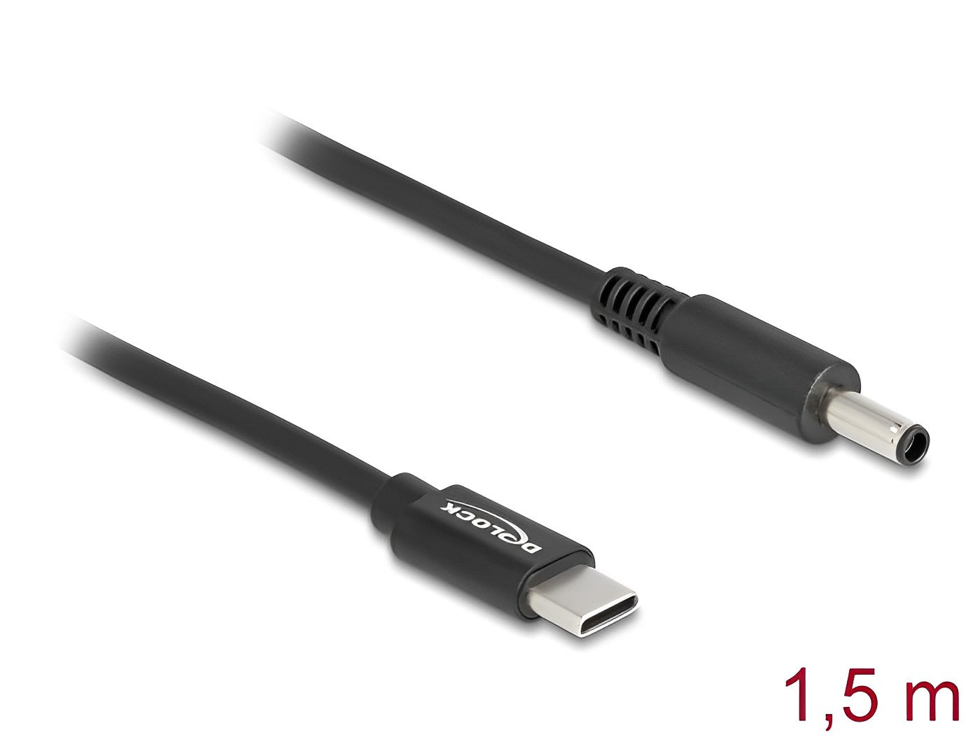 כבל טעינה תקע USB-C לתקע DC 4.5x3.0 עבור מחשב נייד Dell אורך 1.5 מטר - delock.israel