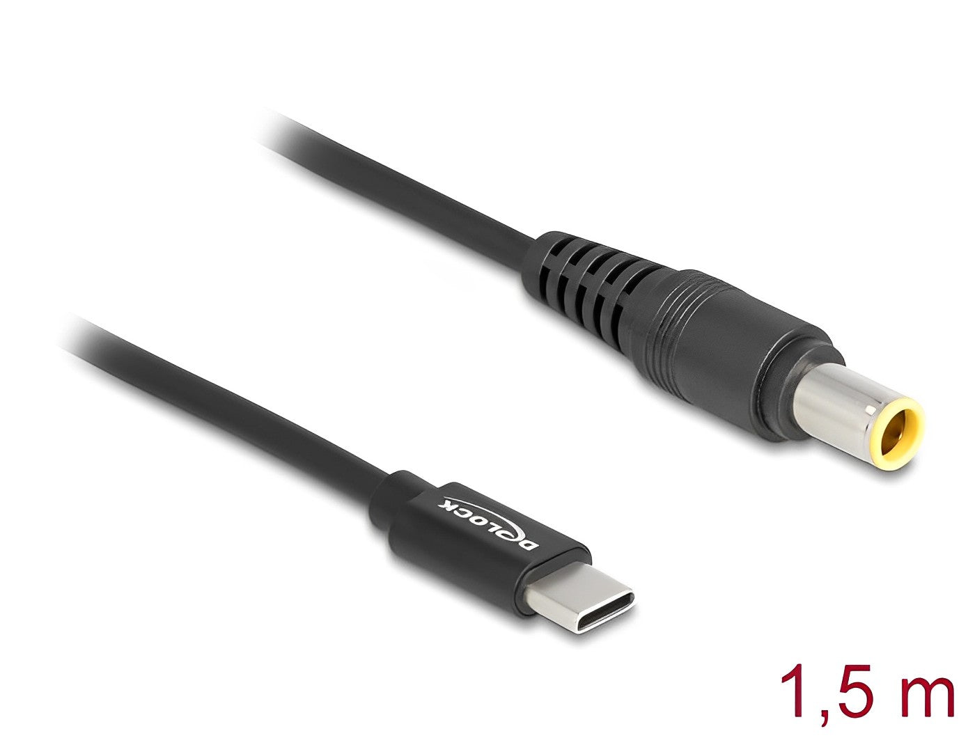 כבל טעינה תקע USB-C לתקע DC 7.9x5.5 עבור מחשב נייד IBM אורך 1.5 מטר - delock.israel