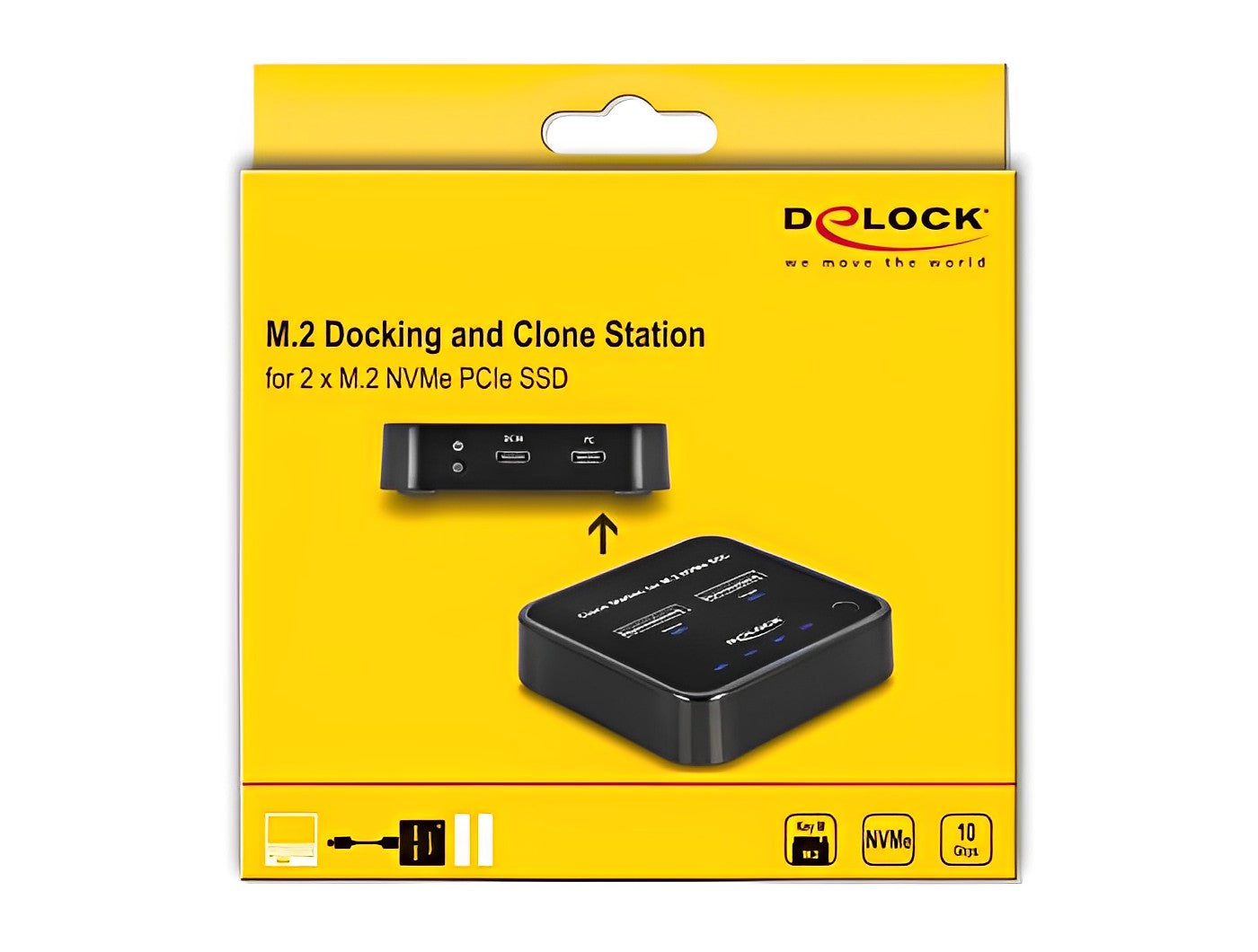 תחנת עגינה USB-C 3.2 ל- 2 דיסקים M.2 NVMe עם פונקציית שכפול - delock.israel