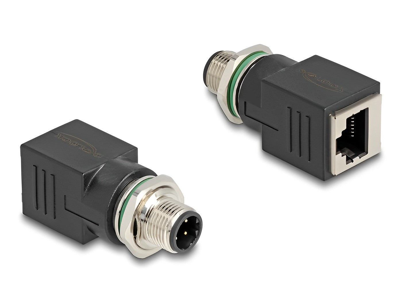 מתאם M12 Cat.5e PROFINET תקע 4pin D-coded לשקע RJ45 - delock.israel