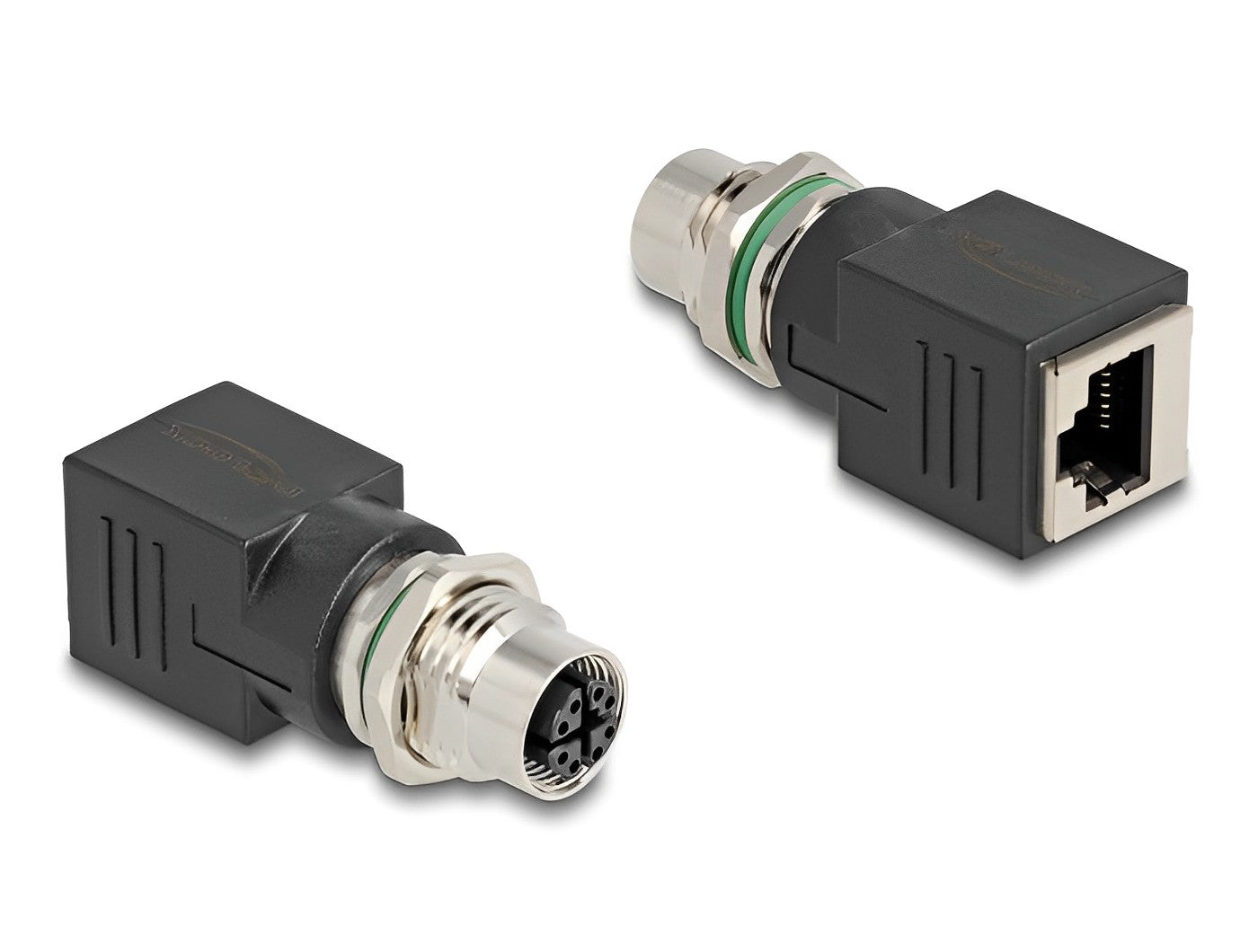 מתאם M12 Cat.6A PUR (TPU) שקע 8pin X-coded לשקע RJ45 - delock.israel