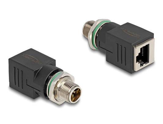 מתאם M12 Cat.6A PUR (TPU) תקע 8pin X-coded לשקע RJ45 - delock.israel
