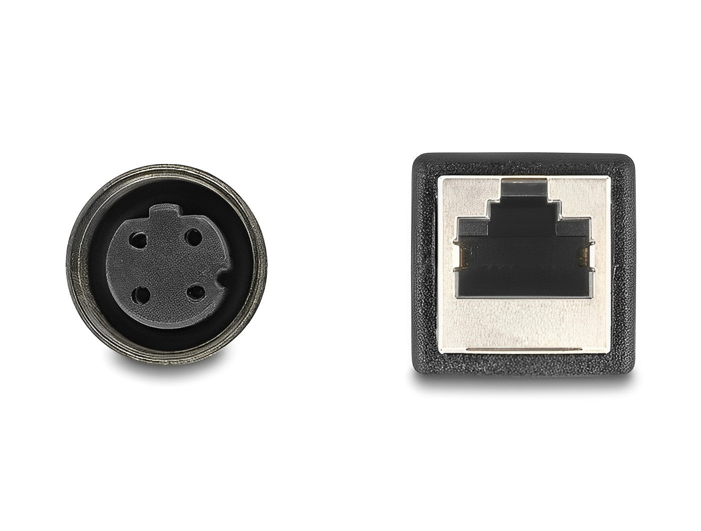 מתאם M12 Cat.5e שקע 4pin D-coded לשקע RJ45 אורך 50 ס"מ - delock.israel