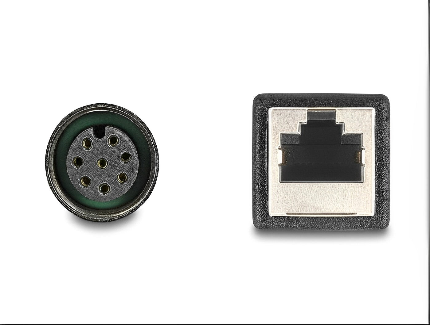 מתאם M12 Cat.6A TPU שקע 8pin A-coded לשקע RJ45 אורך 50 ס"מ - delock.israel