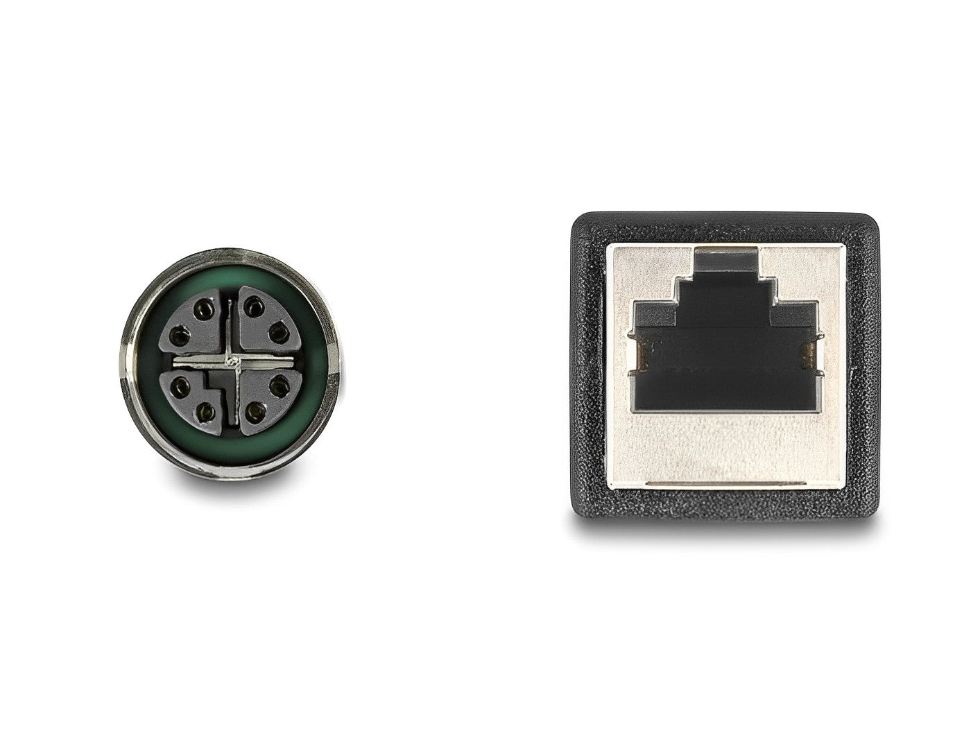 מתאם M12 Cat.6A TPU שקע 8pin X-coded לשקע RJ45 אורך 50 ס"מ - delock.israel