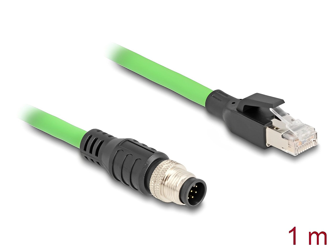 כבל רשת תעשייתי M12 PUR (TPU) תקע A-coded 8 pin לתקע RJ45 - delock.israel