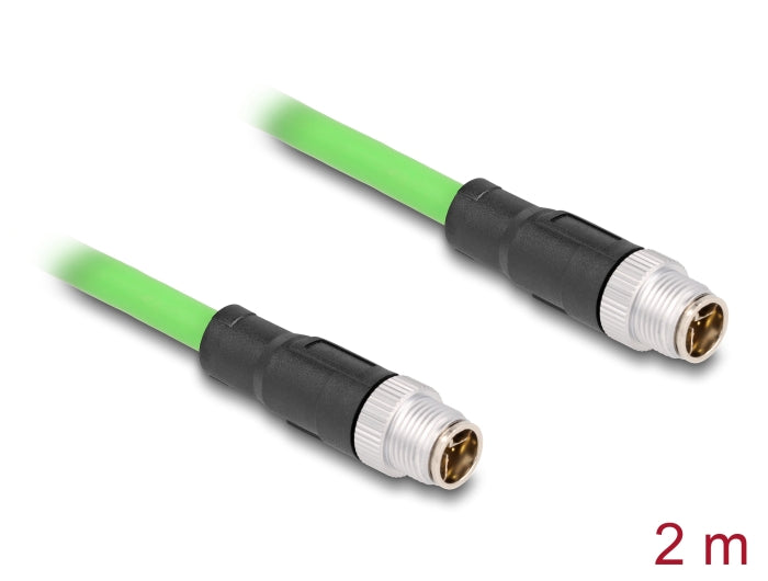כבל רשת תעשייתי M12 8 pin X-coded PUR (TPU) ז/ז - delock.israel