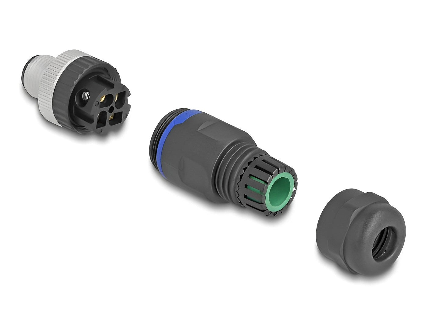 תקע M12 A-coded 4 pin IP67 בחיבור הברגה - delock.israel