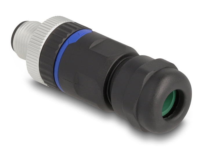 תקע M12 A-coded 4 pin IP67 בחיבור הברגה - delock.israel