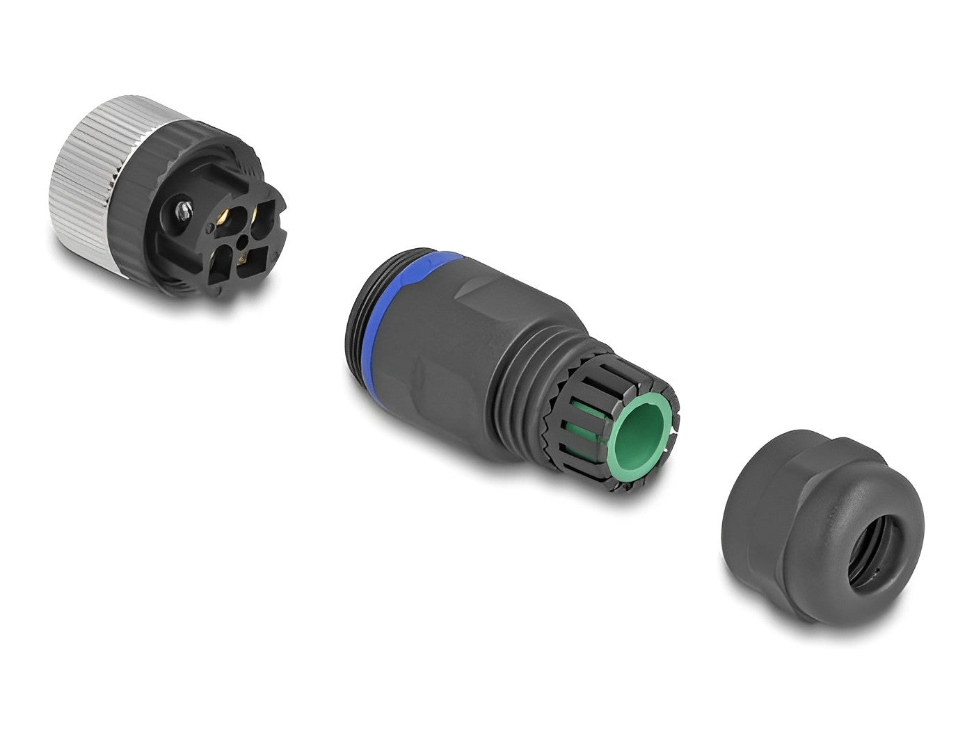 שקע M12 A-coded 4 pin IP67 בחיבור הברגה - delock.israel