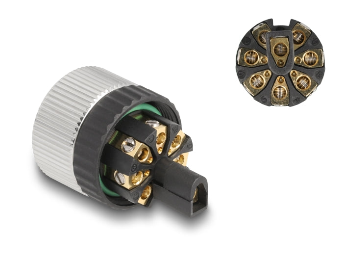 שקע M12 A-coded 8 pin IP67 בחיבור הברגה - delock.israel