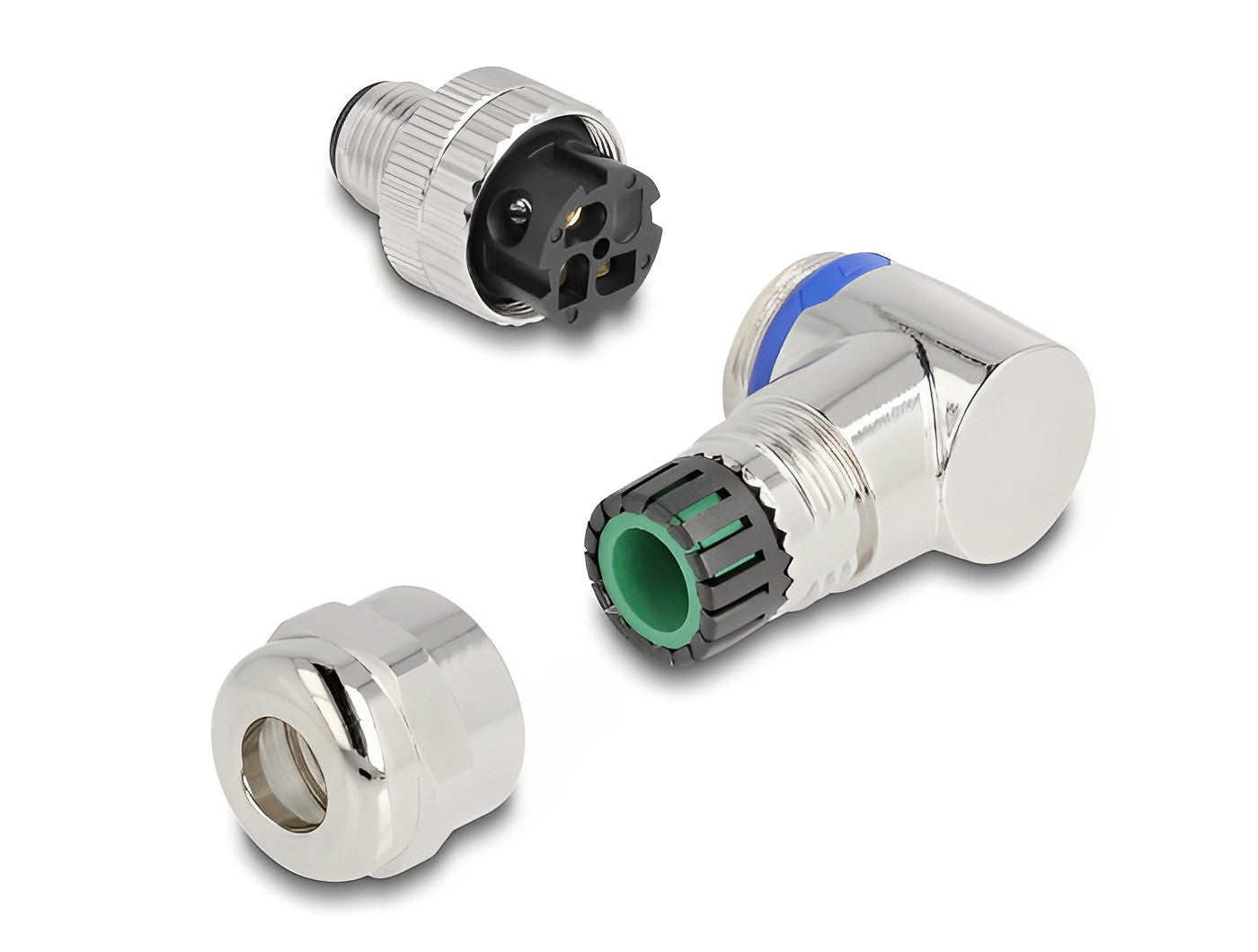תקע M12 A-coded 3 pin 90° IP67 בחיבור הברגה - delock.israel