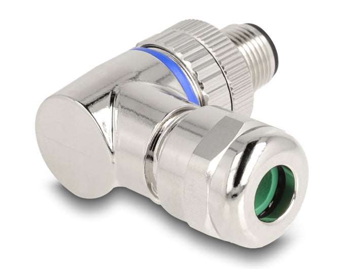 תקע M12 A-coded 3 pin 90° IP67 בחיבור הברגה - delock.israel