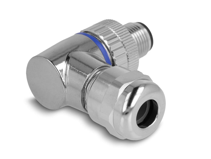 תקע M12 A-coded 4 pin 90° IP67 בחיבור הברגה - delock.israel