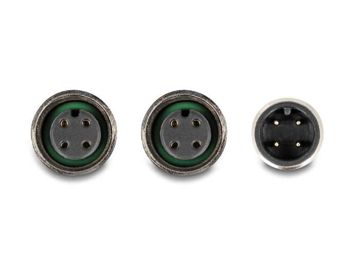 מפצל M12 Y-Splitter IP67 שקע A-coded 4pin לשקע 4pin + תקע 4pin - delock.israel
