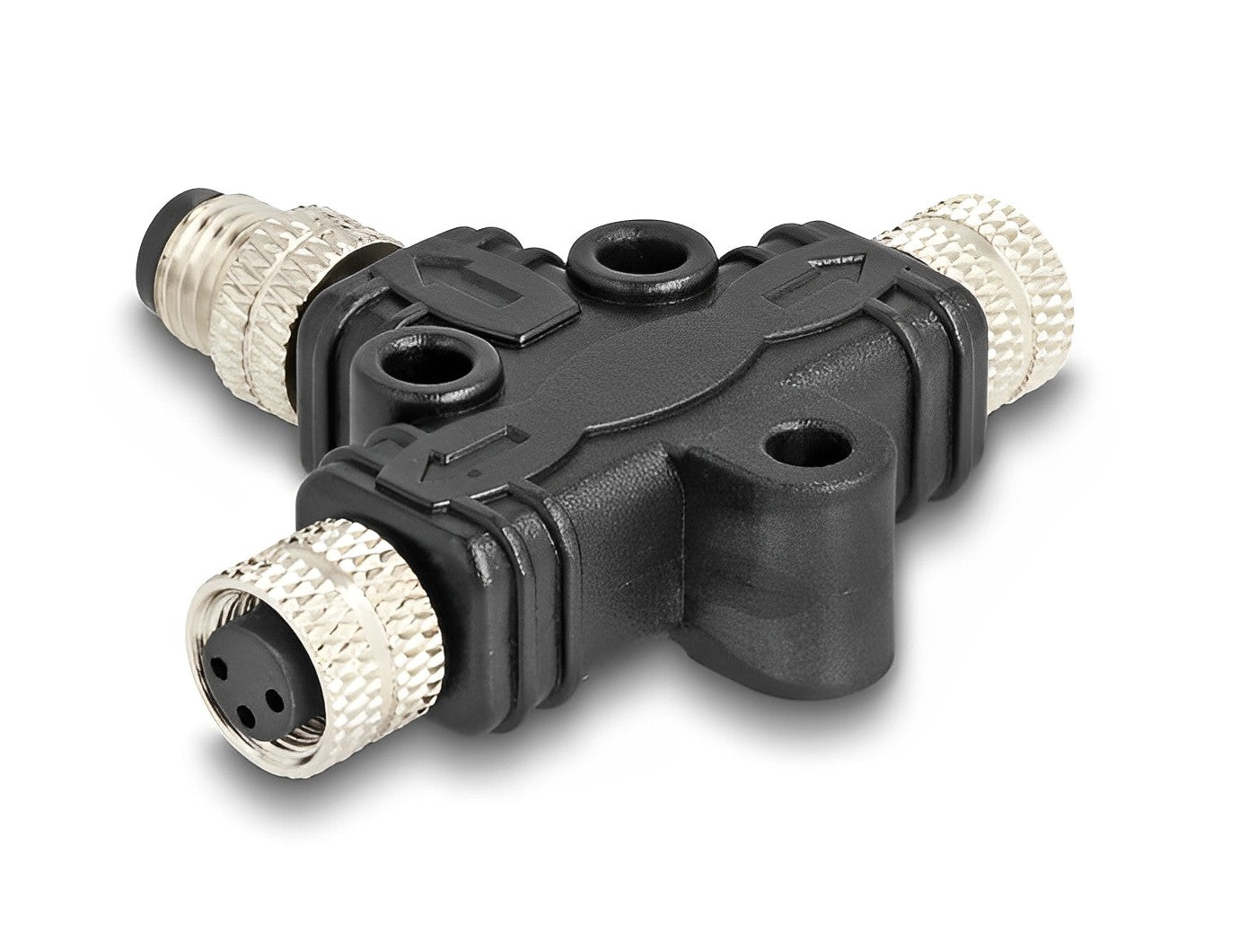 מפצל M8 T-Splitter IP67 תקע A-coded 3pin ל- 2 שקעים 3pin - delock.israel