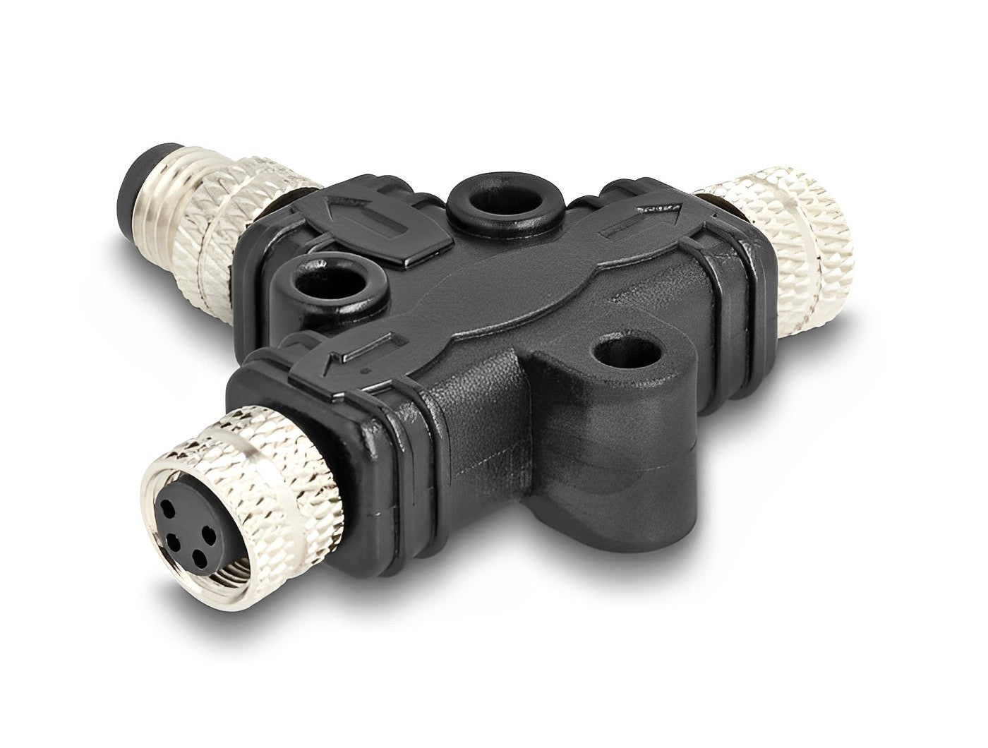 מפצל M8 T-Splitter IP67 תקע A-coded 4pin ל- 2 שקעים 4pin - delock.israel