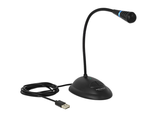 מיקרופון סטנד USB עם לחצן השתקה + לחצן כיבוי/הדלקה - delock.israel
