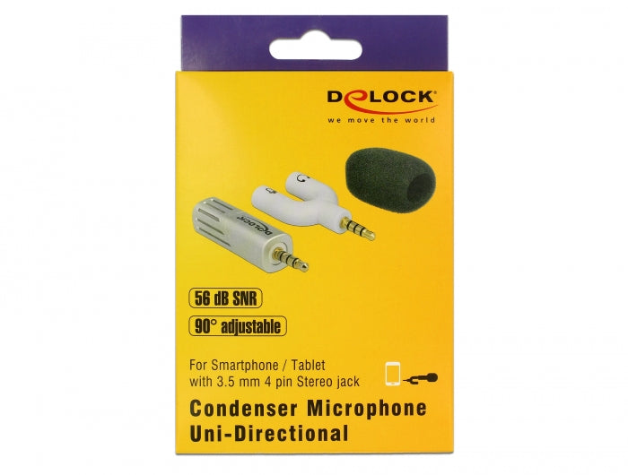 מיקרופון pl 3.5 עבור סמארטפונים מתקפל 90° - delock.israel