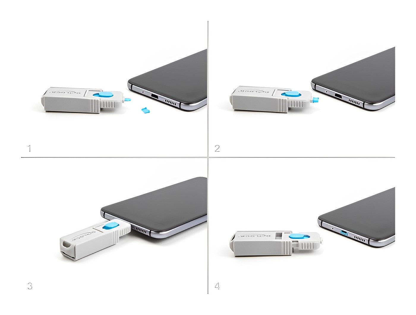 חוסם ונועל שקע מיקרו USB סט 5 יח + כלי נעילה - delock.israel