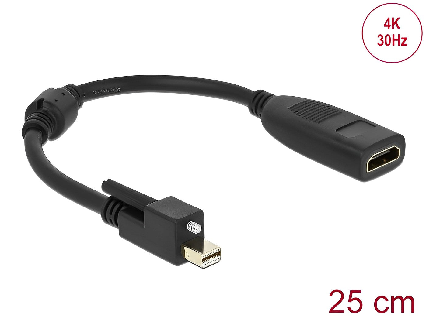 מתאם תצוגה אקטיבי מיני DisplayPort 1.2 עם בורג נעילה לחיבור מסך HDMI 4K - delock.israel