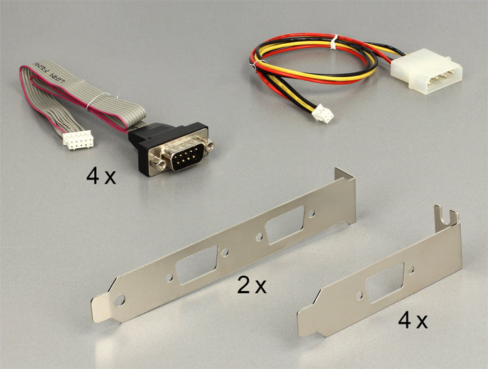 כרטיס Mini PCIe Serial RS-232 עם 4 יציאות DB9 with Voltage supply צ'יפ Exar - delock.israel