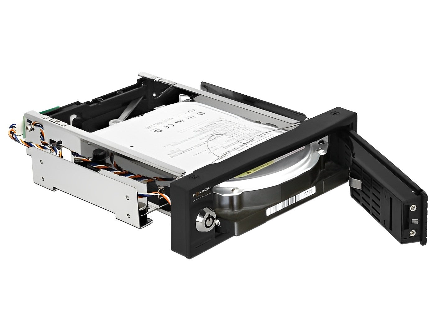 מגירה נשלפת 5.25″ עבור כונן דיסק 3.5″SATA HDD/SSD - delock.israel