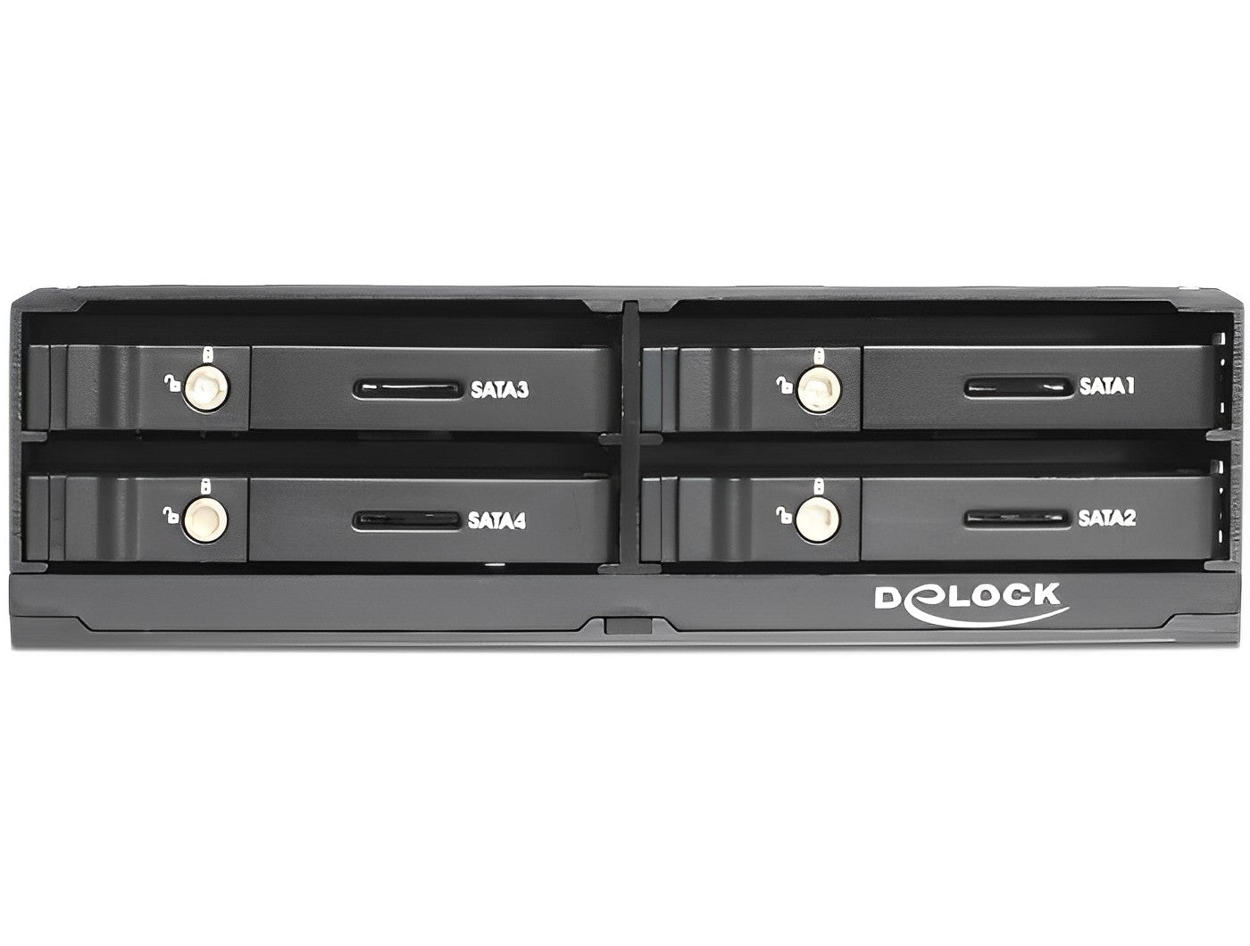 מגירה נשלפת 5.25″ עבור 4 כוננים 2.5″SATA HDD/SSD - delock.israel