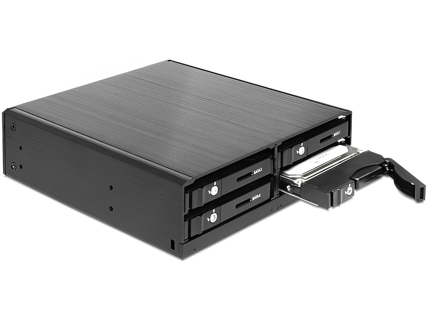 מגירה נשלפת 5.25″ עבור 4 כוננים 2.5″SATA HDD/SSD - delock.israel