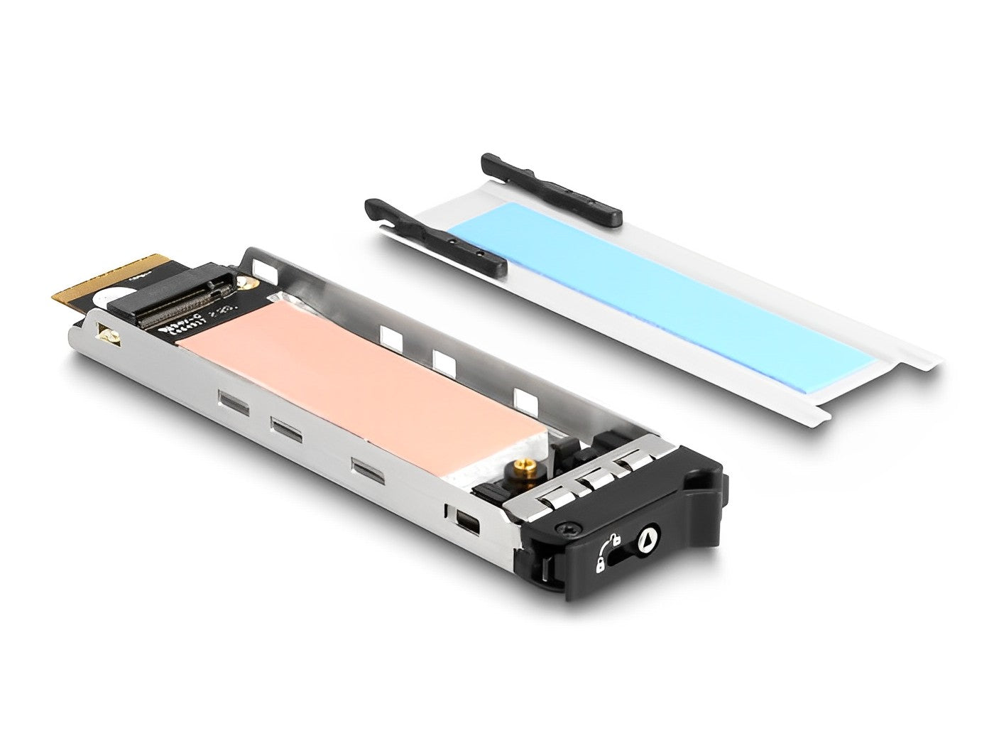 מגירה נשלפת PCI-E x4 עבור כונן דיסק M.2 NMVe SSD עם נעילת מפתח - delock.israel