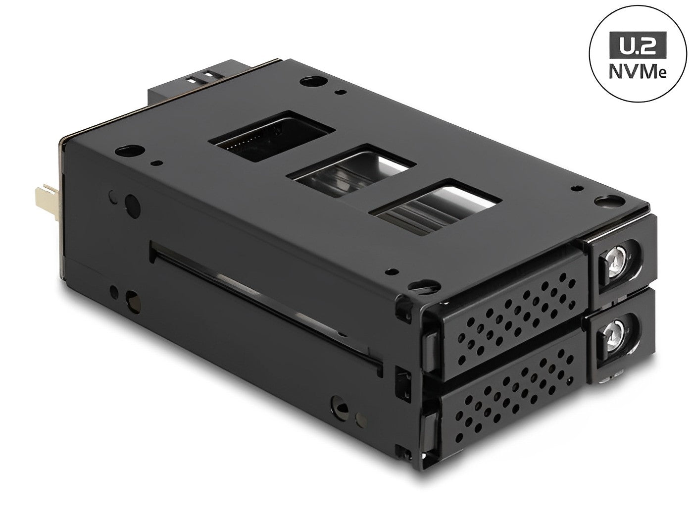 מגירה נשלפת Slim Bay 5.25″ עבור 2 כוננים 2.5″U.2 NVMe SSD - delock.israel