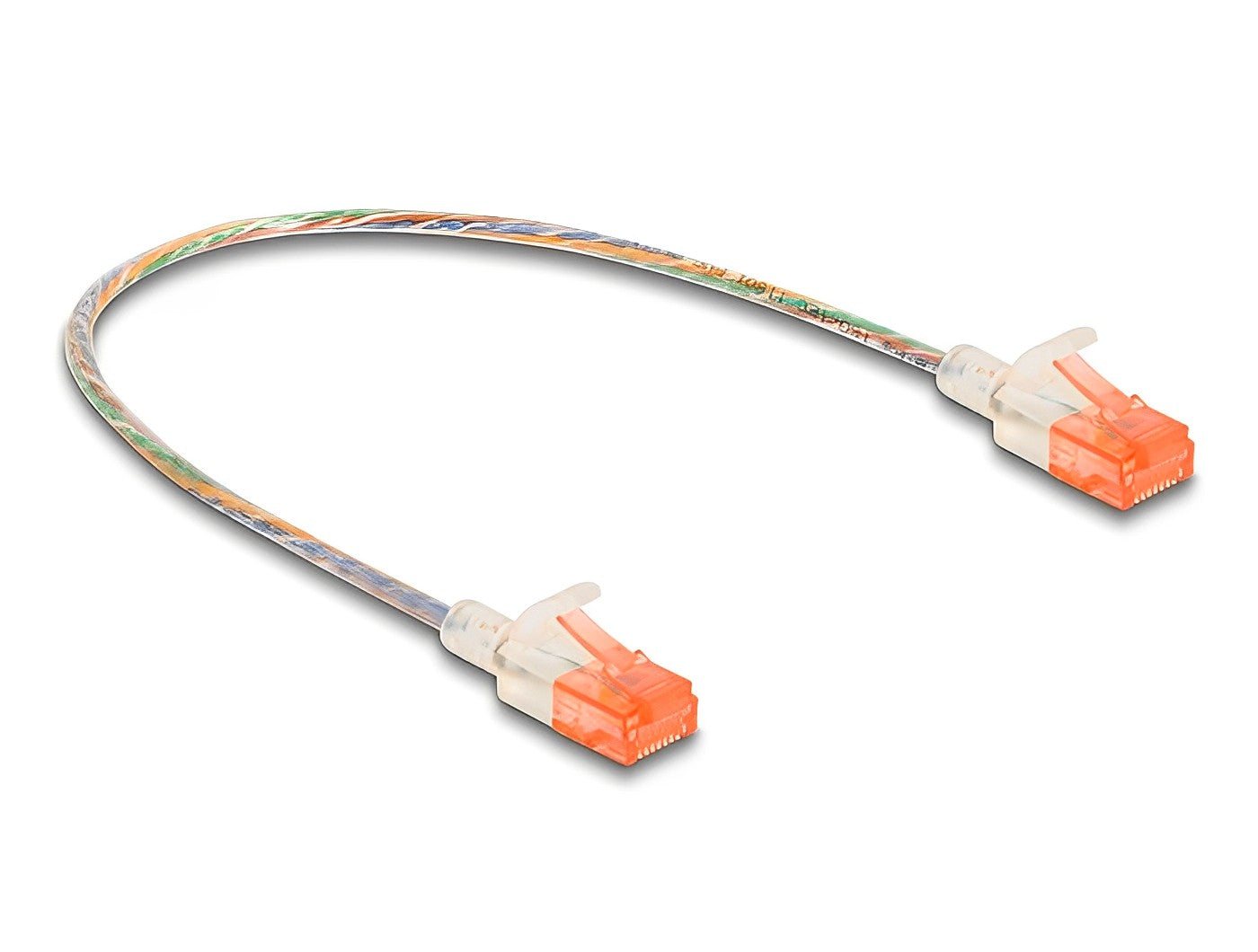 כבל רשת שקוף לא מסוכך RJ45 Cat.6A U/UTP Slim ז/ז - delock.israel