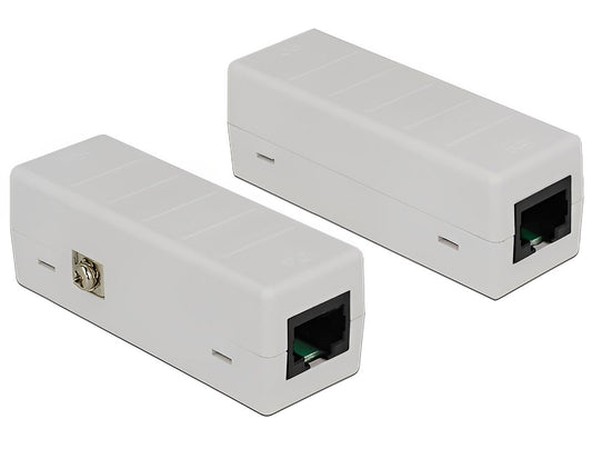 מגן על רשת מפני ברקים RJ45 נ/נ 6kV תומך PoE - delock.israel