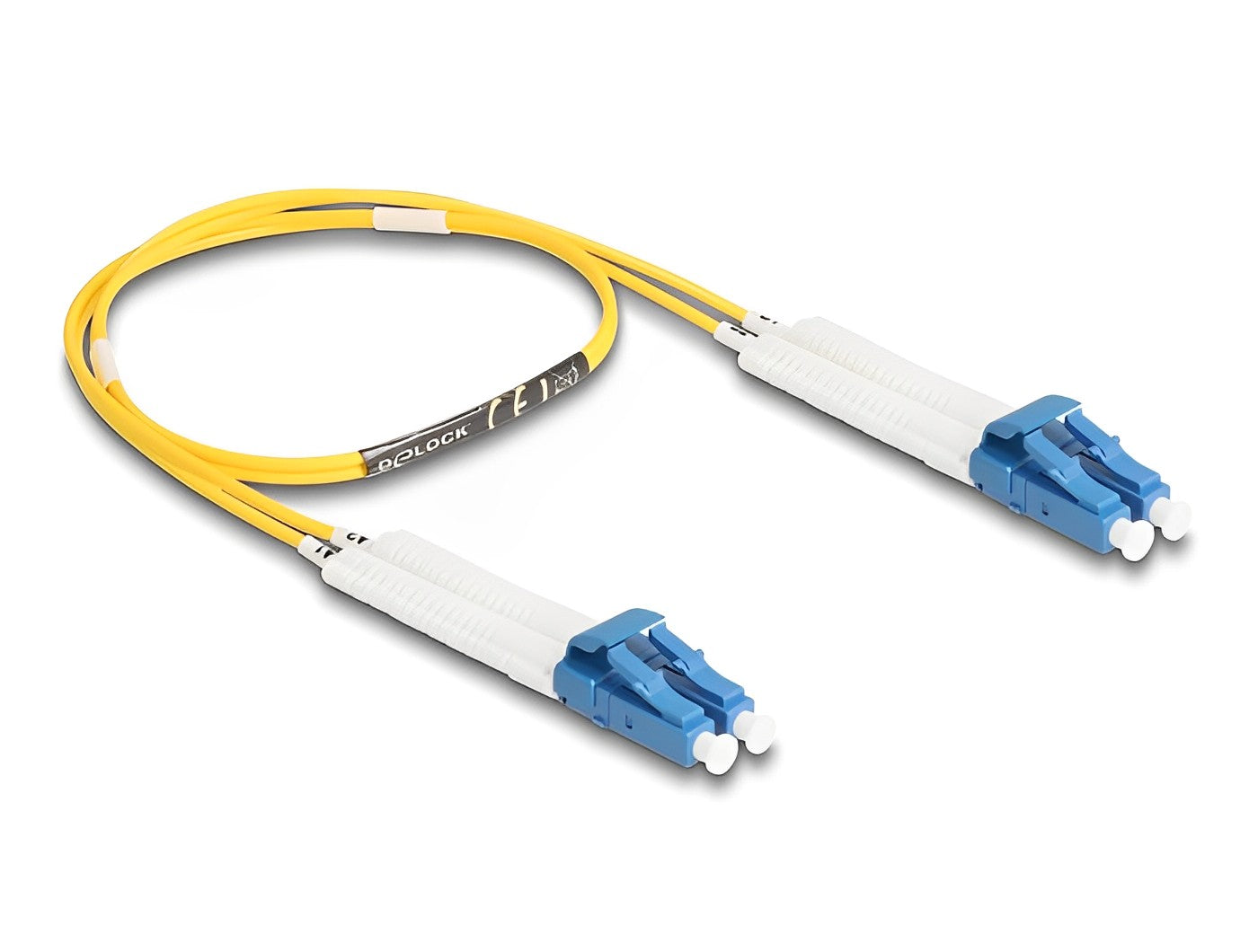 מגשר אופטי סינגל מוד LC Duplex OS2 ז/ז עם מחברים זוויתיים - delock.israel