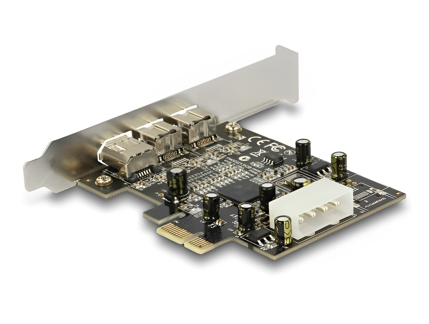 כרטיס PCIe x1 FireWire 1394B עם 2 יציאות 9 פין + יציאת 6 פין צ'יפ Texas Instruments - delock.israel