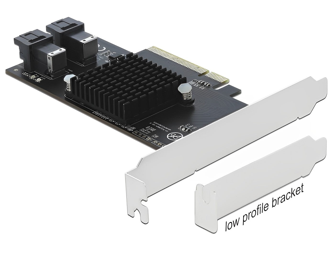 כרטיס PCIe x8 Low profile עם 2 יציאות SFF-8643 NVMe - delock.israel