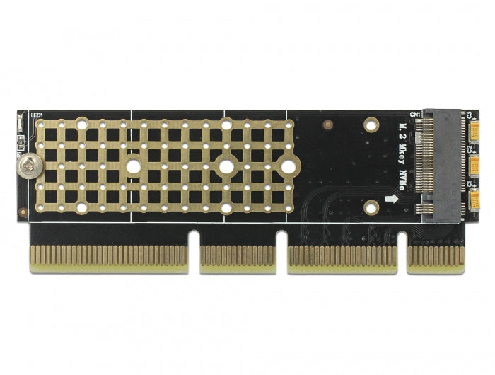 כרטיס שרתים ללא לוחית PCI-E x16 (x4 / x8) עבור כונן M.2 NVMe - delock.israel