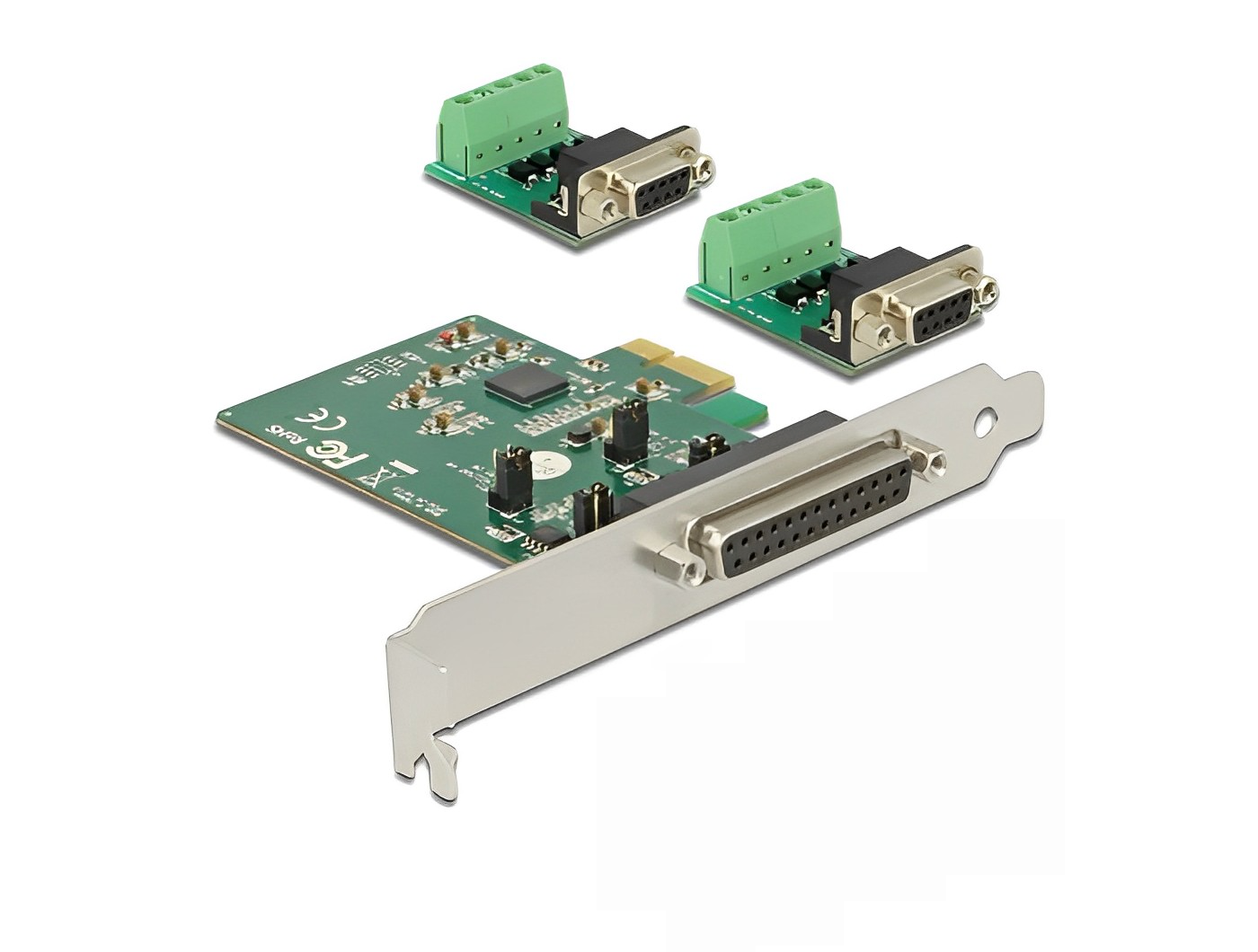כרטיס PCIe x1 Serial RS-422/485 Low profile עם 2 יציאות DB9 צ'יפ Exar - delock.israel